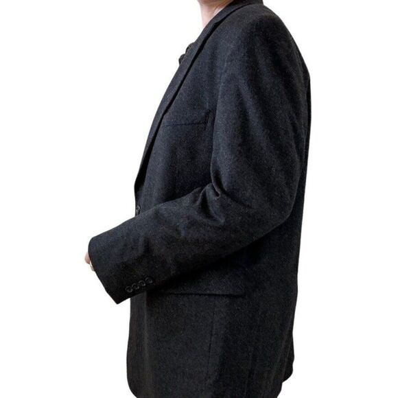 Jose Bank Mens Charcoal Grey Cashmere Dark Academia Blazer Sport Coat 44R - Picture 8 of 10